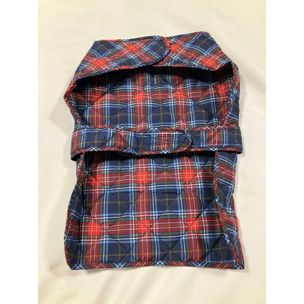 St. John's Bark Dog Coat Size Large Blue Red Plaid